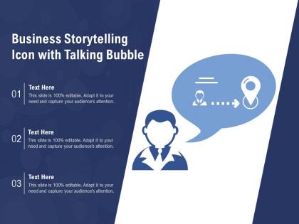 Business storytelling icon with talking bubble