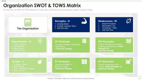 Business Strategy Best Practice Tools Organization Swot And Tows Matrix