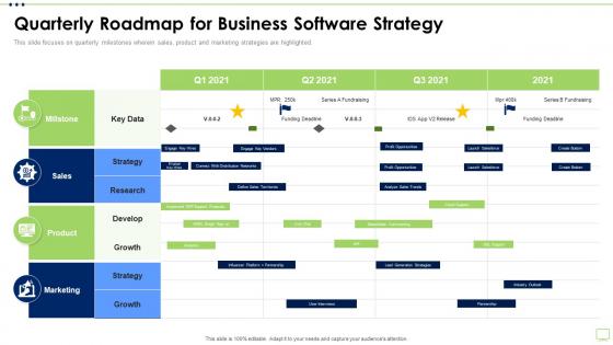 Business Strategy Best Practice Tools Quarterly Roadmap For Business Software