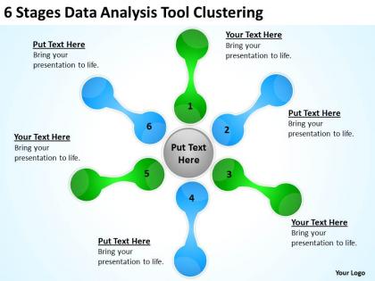 Business strategy diagram 6 stages data analysis tool clustering powerpoint templates