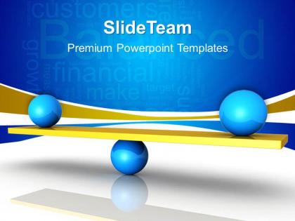 Business strategy plan template balanced between targets and image ppt slide powerpoint
