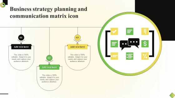 Business Strategy Planning And Communication Matrix Icon