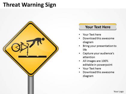 Business strategy threat warning sign powerpoint slides 0527