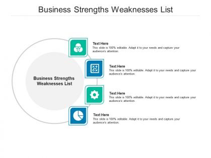 Business strengths weaknesses list ppt powerpoint presentation pictures shapes cpb
