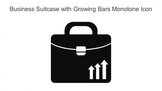Business Suitcase With Growing Bars Monotone Icon In Powerpoint Pptx Png And Editable Eps Format