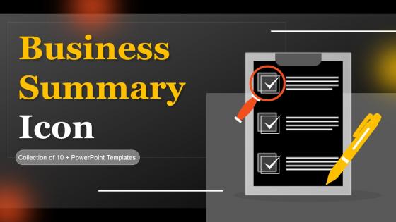 Business Summary Icon Powerpoint Ppt Template Bundles