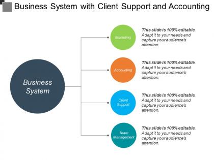 Business system with client support and accounting