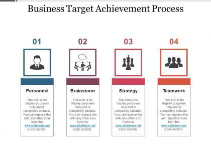 Business target achievement process powerpoint graphics