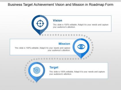 Business target achievement vision and mission in roadmap form