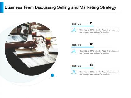 Business team discussing selling and marketing strategy
