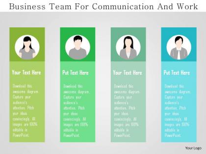 Business team for communication and work flat powerpoint design