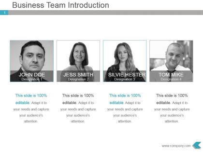 Business team introduction ppt template design