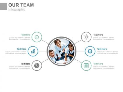 Business team with multiple icons for business process powerpoint slides