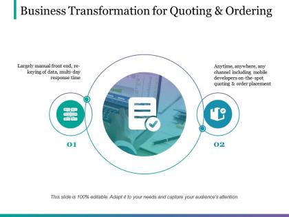 Business transformation for quoting and ordering ppt sample file