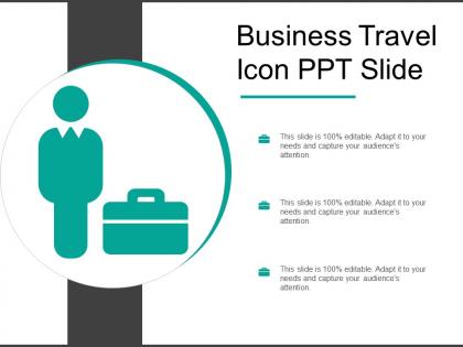 Business travel icon ppt slide