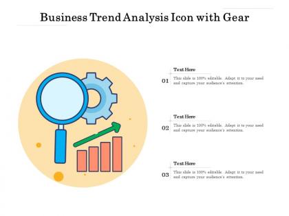 Business trend analysis icon with gear