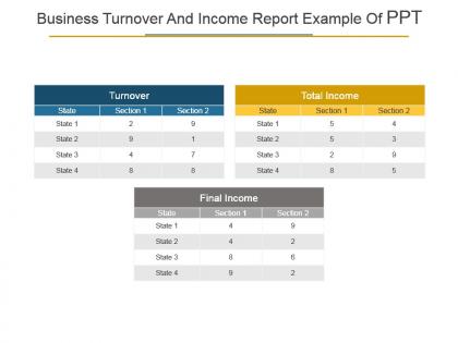 Business turnover and income report example of ppt