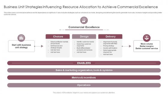 Business Unit Strategies Influencing Resource Allocation To Achieve Commercial Excellence