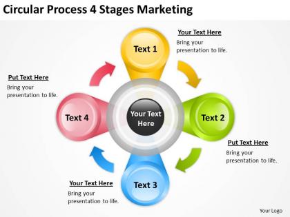 Business use case diagram circular process 4 stages marketing powerpoint slides 0515