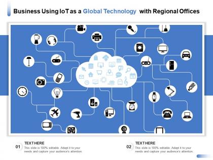 Business using iot as a global technology with regional offices