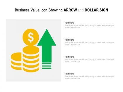 Business value icon showing arrow and dollar sign