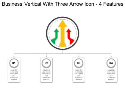 Business vertical with three arrow icon 4 features