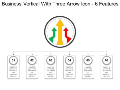 Business vertical with three arrow icon 6 features