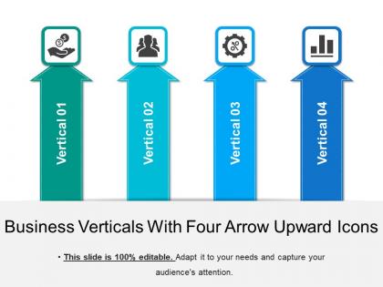 Business verticals with four arrow upward icons