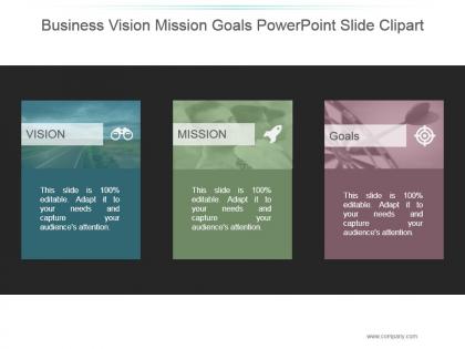 Business vision mission goals powerpoint slide clipart
