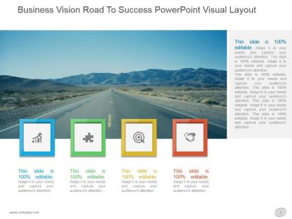 Business vision road to success powerpoint visual layout