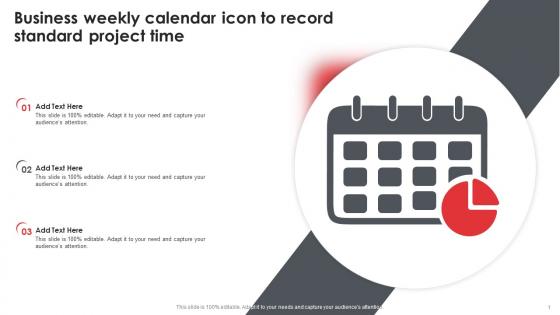Business Weekly Calendar Icon To Record Standard Project Time
