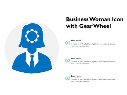 Business woman icon with gear wheel