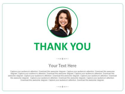 Business woman thank you text slide powerpoint slides