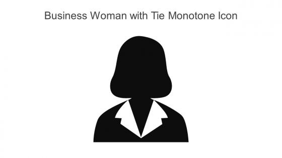 Business Woman With Tie Monotone Icon In Powerpoint Pptx Png And Editable Eps Format