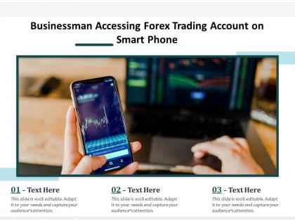 Businessman accessing forex trading account on smart phone