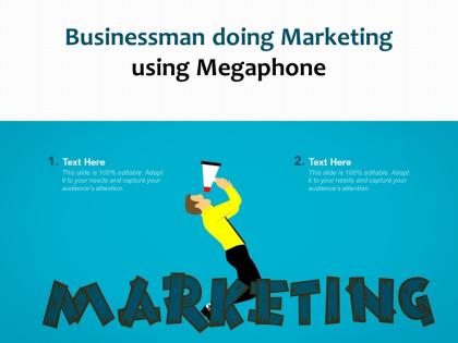 Businessman doing marketing using megaphone