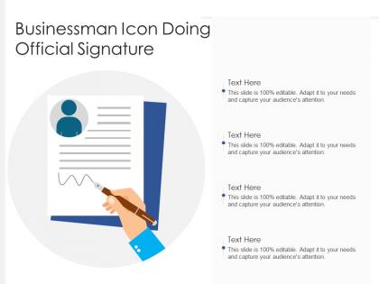Businessman icon doing official signature