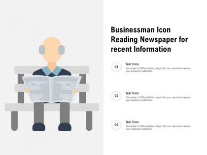 Businessman icon reading newspaper for recent information