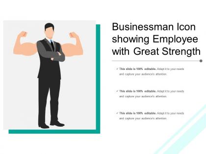 Businessman icon showing employee with great strength