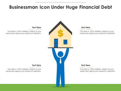 Businessman icon under huge financial debt