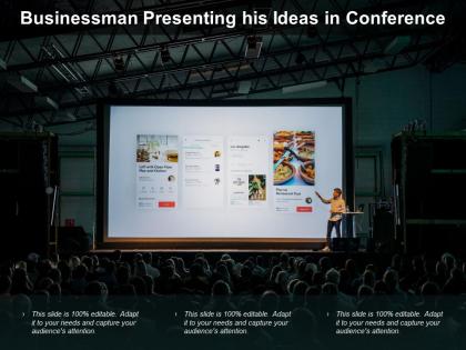 Businessman presenting his ideas in conference