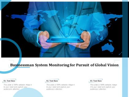 Businessman system monitoring for pursuit of global vision