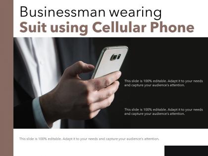 Businessman wearing suit using cellular phone