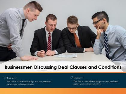Businessmen discussing deal clauses and conditions