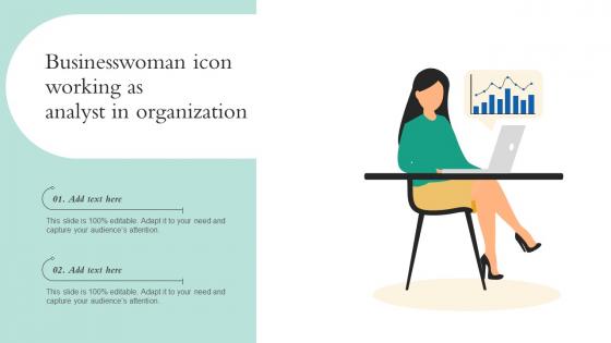 Businesswoman Icon Working As Analyst In Organization