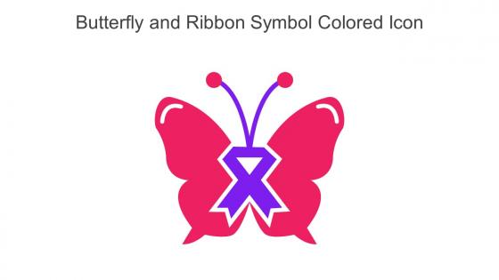 Butterfly And Ribbon Symbol Colored Icon In Powerpoint Pptx Png And Editable Eps Format