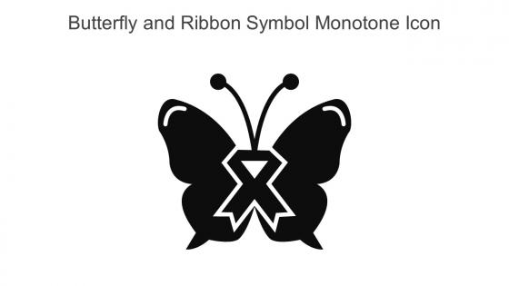 Butterfly And Ribbon Symbol Monotone Icon In Powerpoint Pptx Png And Editable Eps Format