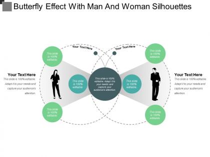 Butterfly effect with man and woman silhouettes