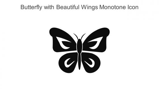 Butterfly With Beautiful Wings Monotone Icon In Powerpoint Pptx Png And Editable Eps Format