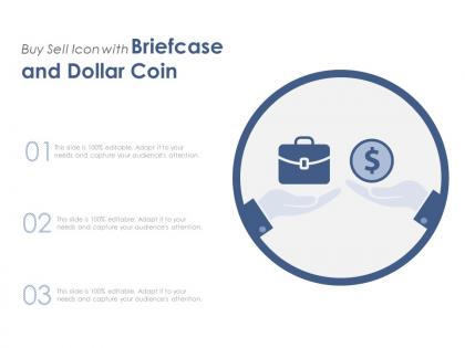Buy sell icon with briefcase and dollar coin